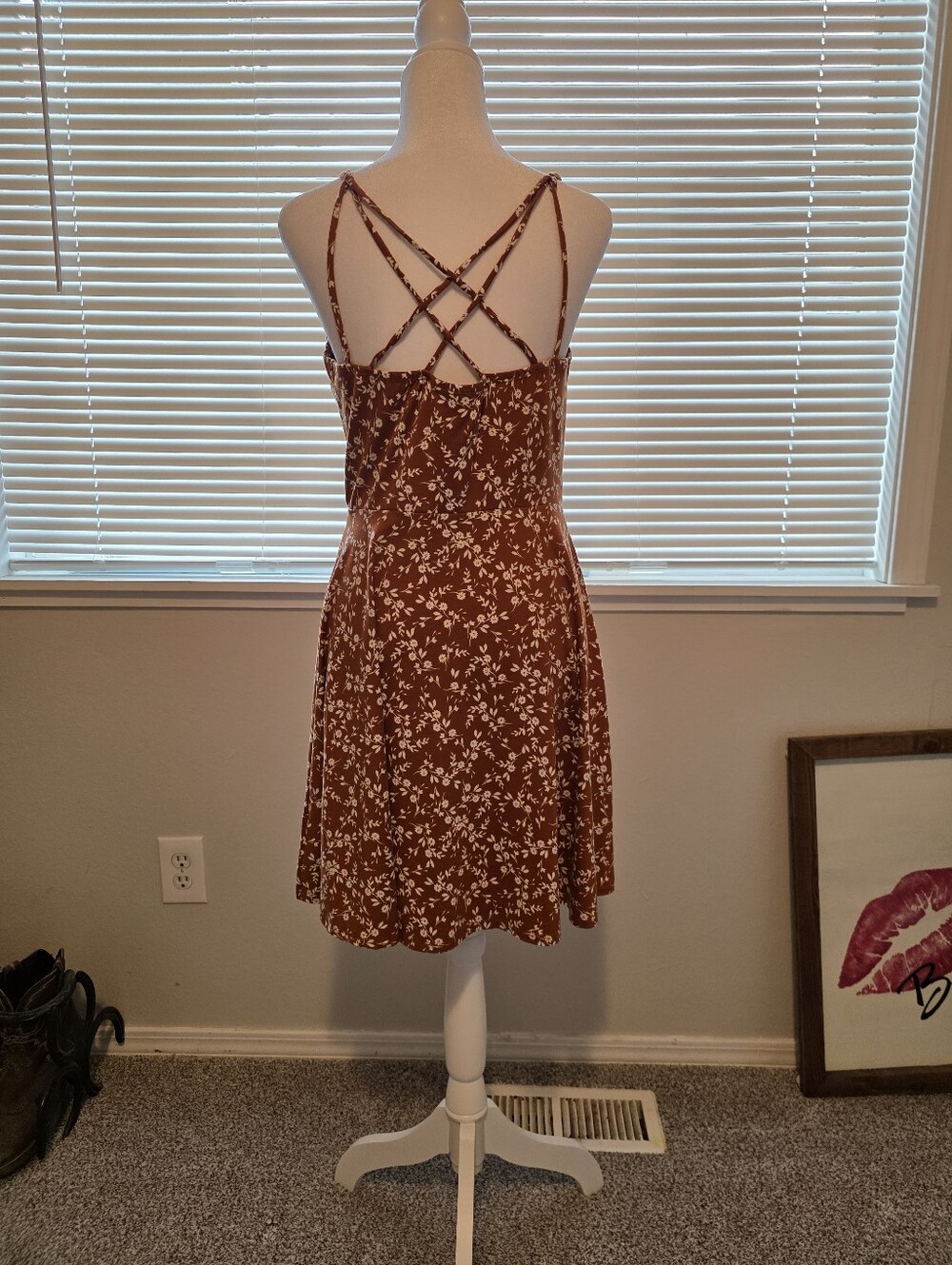 nine britton Floral Crisscross Mini Dress